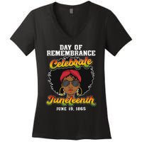 Remembering My Ancestors Juneteenth Freeish Since 1865 Women's V-Neck T-Shirt