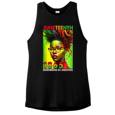 Remembering My Ancestors Juneteenth Black Wo Ladies PosiCharge Tri-Blend Wicking Tank