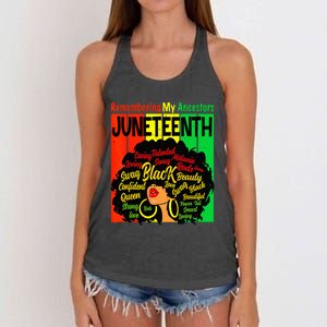 Remembering My Ancestors Juneteenth Natural Hair Black  Women's Knotted Racerback Tank