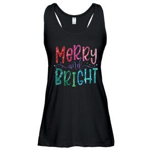 Retro Merry And Bright Merry Christmas Ladies Essential Flowy Tank