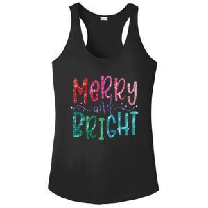 Retro Merry And Bright Merry Christmas Ladies PosiCharge Competitor Racerback Tank