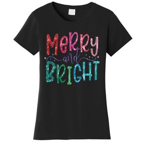 Retro Merry And Bright Merry Christmas Women's T-Shirt