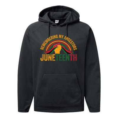 Remembering My Ancestors African American Black Freedom Performance Fleece Hoodie