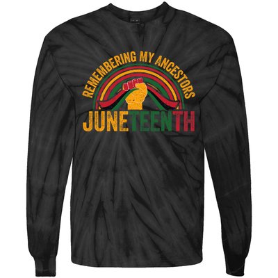 Remembering My Ancestors African American Black Freedom Tie-Dye Long Sleeve Shirt