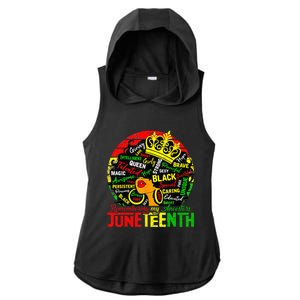 Remembering My Ancestors Juneteenth Celebrate Black Womens Ladies PosiCharge Tri-Blend Wicking Draft Hoodie Tank