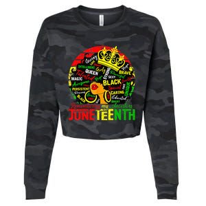 Remembering My Ancestors Juneteenth Celebrate Black Womens Cropped Pullover Crew