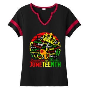 Remembering My Ancestors Juneteenth Celebrate Black Womens Ladies Halftime Notch Neck Tee