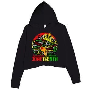 Remembering My Ancestors Juneteenth Celebrate Black Womens Crop Fleece Hoodie