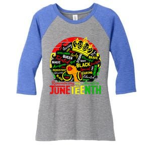 Remembering My Ancestors Juneteenth Celebrate Black Womens Women's Tri-Blend 3/4-Sleeve Raglan Shirt