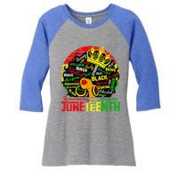 Remembering My Ancestors Juneteenth Celebrate Black Womens Women's Tri-Blend 3/4-Sleeve Raglan Shirt