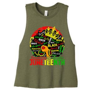 Remembering My Ancestors Juneteenth Celebrate Black Womens Women's Racerback Cropped Tank