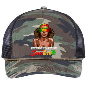 Remembering My Ancestors Juneteenth Celebrate Black Women Retro Rope Trucker Hat Cap