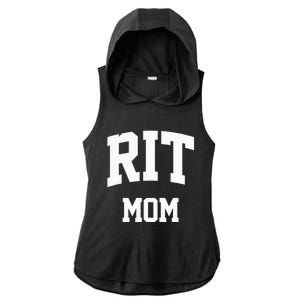 RIT Mom Arch College University Font Ladies PosiCharge Tri-Blend Wicking Draft Hoodie Tank