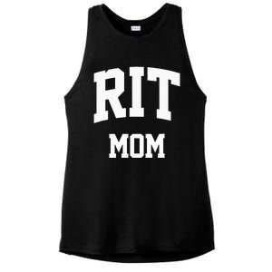 RIT Mom Arch College University Font Ladies PosiCharge Tri-Blend Wicking Tank