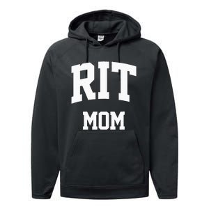 RIT Mom Arch College University Font Performance Fleece Hoodie