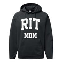 RIT Mom Arch College University Font Performance Fleece Hoodie