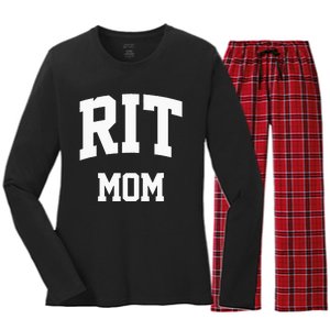 RIT Mom Arch College University Font Women's Long Sleeve Flannel Pajama Set 