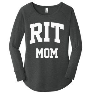 RIT Mom Arch College University Font Women's Perfect Tri Tunic Long Sleeve Shirt