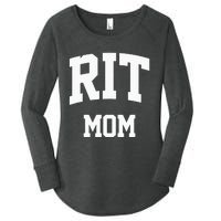 RIT Mom Arch College University Font Women's Perfect Tri Tunic Long Sleeve Shirt