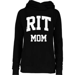 RIT Mom Arch College University Font Womens Funnel Neck Pullover Hood