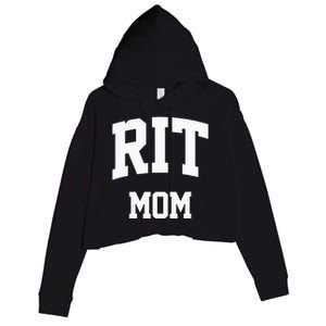 RIT Mom Arch College University Font Crop Fleece Hoodie