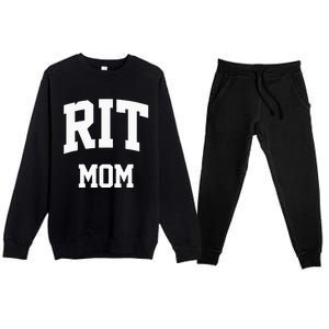 RIT Mom Arch College University Font Premium Crewneck Sweatsuit Set