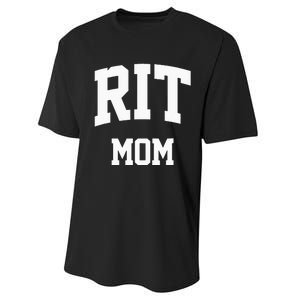 RIT Mom Arch College University Font Performance Sprint T-Shirt