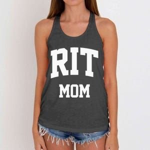 RIT Mom Arch College University Font Women's Knotted Racerback Tank