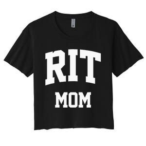 RIT Mom Arch College University Font Women's Crop Top Tee