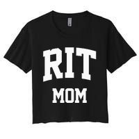 RIT Mom Arch College University Font Women's Crop Top Tee