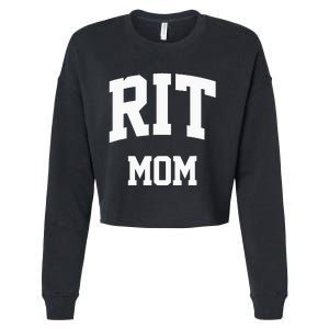 RIT Mom Arch College University Font Cropped Pullover Crew