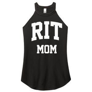 RIT Mom Arch College University Font Women's Perfect Tri Rocker Tank