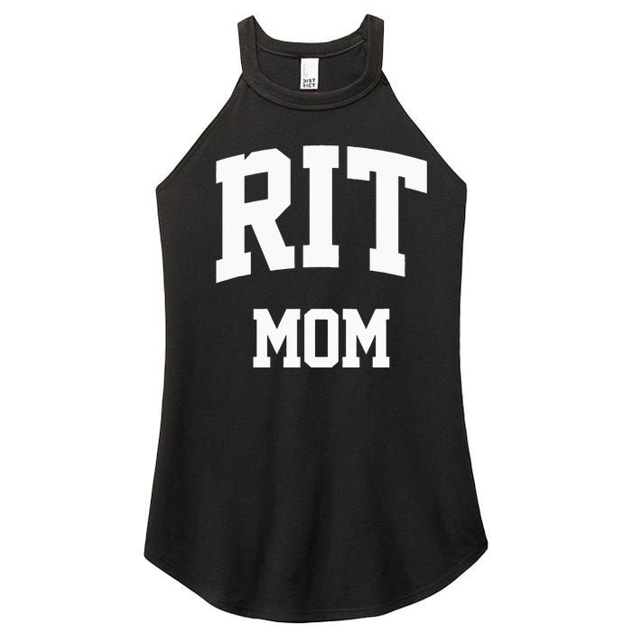 RIT Mom Arch College University Font Women's Perfect Tri Rocker Tank