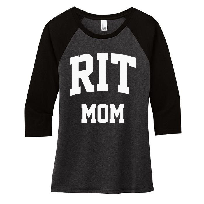 RIT Mom Arch College University Font Women's Tri-Blend 3/4-Sleeve Raglan Shirt