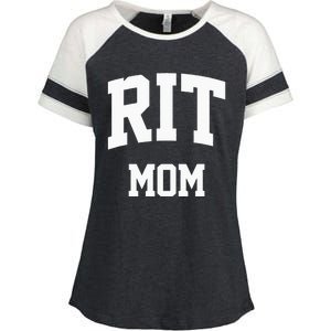 RIT Mom Arch College University Font Enza Ladies Jersey Colorblock Tee