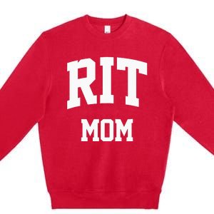 RIT Mom Arch College University Font Premium Crewneck Sweatshirt