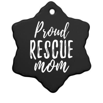 RESCUE MOM Animal Lovers Tee Shelter Dog Cat Love Ceramic Star Ornament