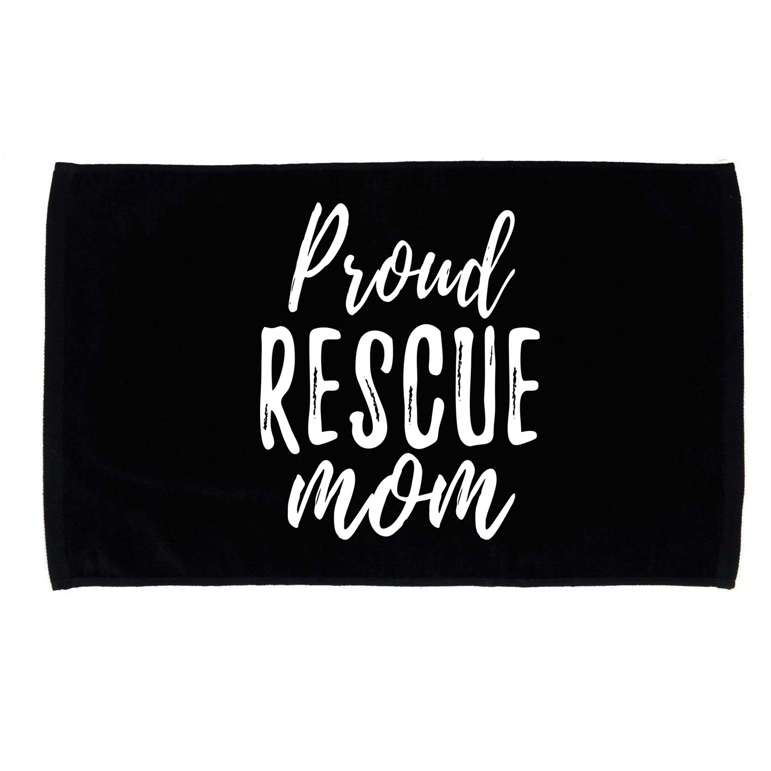 RESCUE MOM Animal Lovers Tee Shelter Dog Cat Love Microfiber Hand Towel