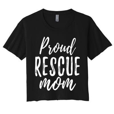 RESCUE MOM Animal Lovers Tee Shelter Dog Cat Love Crop Top