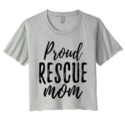 RESCUE MOM Animal Lovers Tee Shelter Dog Cat Love Women's Crop Top Tee