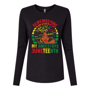 Remembering My Ancestors Juneteenth Black  Womens Cotton Relaxed Long Sleeve T-Shirt