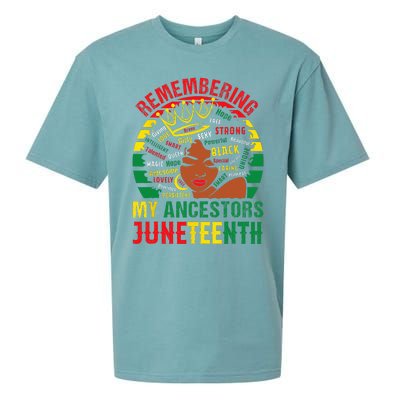 Remembering My Ancestors Juneteenth Black  Sueded Cloud Jersey T-Shirt