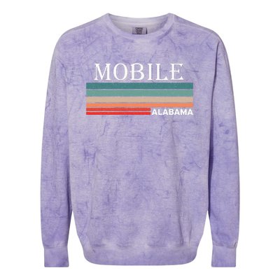 Retro Mobile Alabama Al Souvenir Gift Colorblast Crewneck Sweatshirt