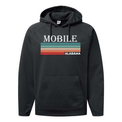 Retro Mobile Alabama Al Souvenir Gift Performance Fleece Hoodie