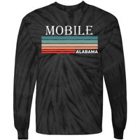 Retro Mobile Alabama Al Souvenir Gift Tie-Dye Long Sleeve Shirt