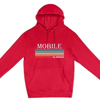 Retro Mobile Alabama Al Souvenir Gift Premium Pullover Hoodie