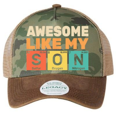 Retro Men Awesome Like My Son Periodic Table Chemistry Gift For Dad Legacy Tie Dye Trucker Hat