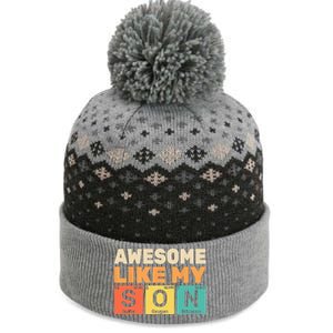 Retro Men Awesome Like My Son Periodic Table Chemistry Gift For Dad The Baniff Cuffed Pom Beanie