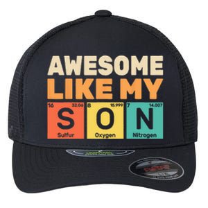 Retro Men Awesome Like My Son Periodic Table Chemistry Gift For Dad Flexfit Unipanel Trucker Cap