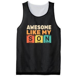 Retro Men Awesome Like My Son Periodic Table Chemistry Gift For Dad Mesh Reversible Basketball Jersey Tank